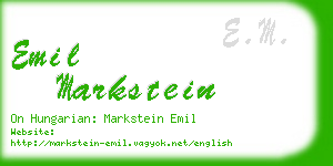 emil markstein business card